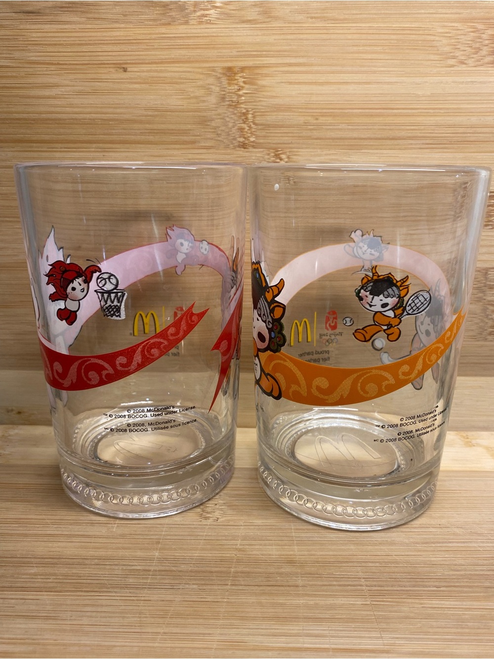 2008 McDonald’s Beijing Olympics Glasses Red Orange - Picture 2 of 6